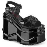 Verniciata 15 cm DemoniaCult WAVE-09 scarpe lolita sandali con zeppa plateau