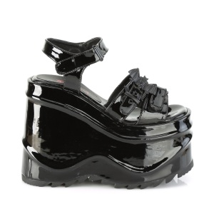 Verniciata 15 cm DemoniaCult WAVE-13 scarpe lolita sandali con zeppa plateau
