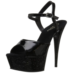 Verniciata 15 cm Pleaser DELIGHT-609MG scintillare sandali con tacco