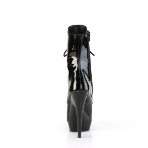 Verniciata 15 cm SULTRY-1020 feticcio stivaletti con tacchi a spillo neri