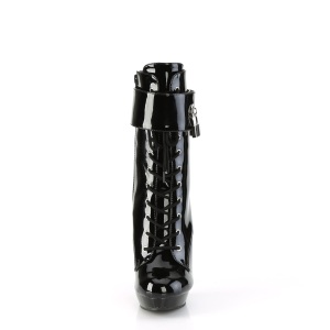 Verniciata 15 cm SULTRY-1023 feticcio stivaletti con tacchi a spillo neri