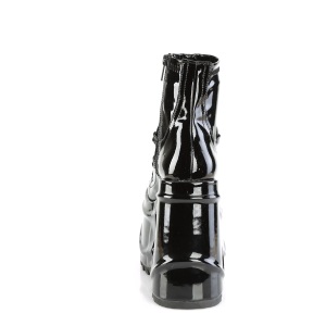 Verniciata 15 cm WAVE-110 Stivali alla caviglia con zeppa plateau