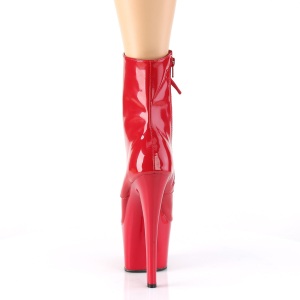 Verniciata 18 cm SKY-1020 stivaletti tacco alto con stringati rosso