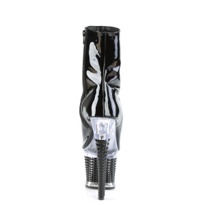 Verniciata 18 cm SPECTATOR-1021 stivaletti spuntate con tacco e piattaforma nero