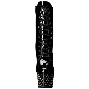 Verniciata 18 cm STARDUST-1020-7 stivaletti con strass plateau suola