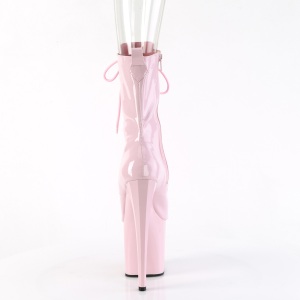 Verniciata 19 cm ENCHANT-1041 stivaletti alla caviglia punta aperta rosa
