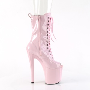 Verniciata 19 cm ENCHANT-1041 stivaletti alla caviglia punta aperta rosa