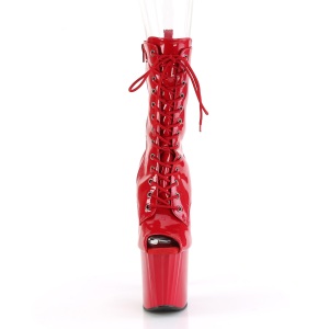 Verniciata 19 cm ENCHANT-1041 stivaletti alla caviglia punta aperta rosso