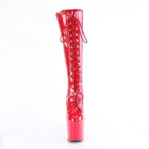 Verniciata 20 cm CRAZE-2023 Heelless stivali pony alto pleaser rosso
