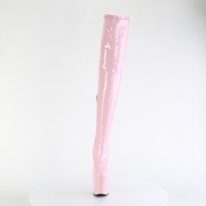 Verniciata 20 cm CRAZE-3000 Heelless overknee stivali pony alto pleaser rosa