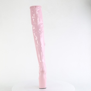Verniciata 20 cm CRAZE-3000 Heelless overknee stivali pony alto pleaser rosa
