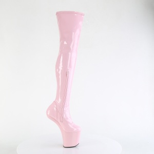 Verniciata 20 cm CRAZE-3000 Heelless overknee stivali pony alto pleaser rosa