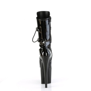 Verniciata 20 cm FLAMINGO-1053 stivali fibbie con tacco e piattaforma nero