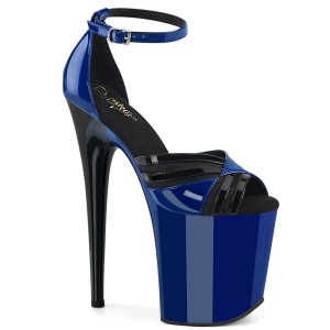 Verniciata 20 cm FLAMINGO-884 blu scarpe pleaser con tacchi alti