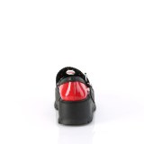 Verniciata 5 cm SLACKER-23 demonia calzature alternative con la suola spessa rosso
