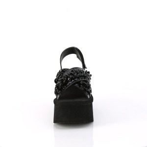 Verniciata 6,5 cm DemoniaCult FUNN-12 sandali con plateau lolita emo