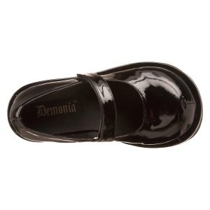 Verniciata 8,5 cm DemoniaCult DOLLIE-01 scarpe dcollet mary jane neri