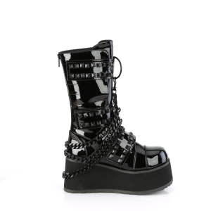 Verniciata 8,5 cm TRASHVILLE-138 stivali demonia unisex - stivali plateau
