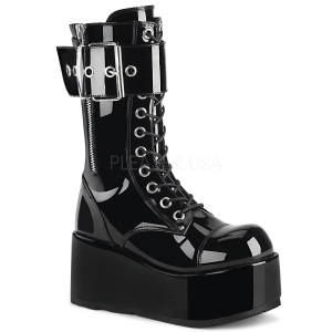 Verniciata 9,5 cm PETROL-150 stivali demonia unisex - stivali plateau