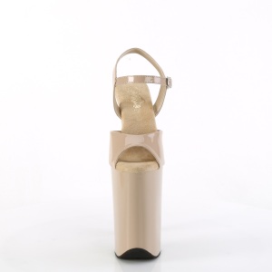 Verniciata beige 23 cm INFINITY-909 tacchi estremi - scarpe tacco pi plateau alto