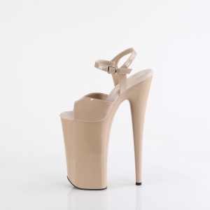 Verniciata beige 25,5 cm BEYOND-009 tacchi estremi - scarpe tacco pi plateau alto