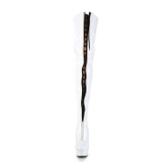 Verniciata bianchi 15 cm DELIGHT-3027 stivali sopra il ginocchio con lacci