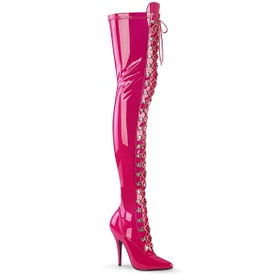 Verniciata fucsia 13 cm SEDUCE-3024 stivali sopra il ginocchio con