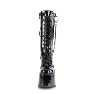 Verniciata nere 14 cm SWING-150 stivali cyberpunk con plateau