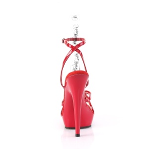 Verniciata rosso sandali tacchi a spillo 15 cm Fabulicious SULTRY-638