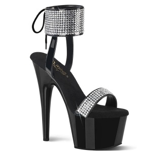 Verniciata strass 18 cm ADORE-770 Sandali piattaforma con polsino alla caviglia