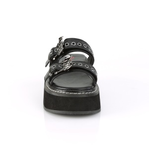 Vinile mules 5 cm DemoniaCult EMILY-100 ciabattine piattaforma gothic ali di pipistrello