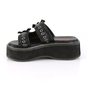 Vinile mules 5 cm DemoniaCult EMILY-100 ciabattine piattaforma gothic ali di pipistrello