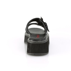 Vinile mules 5 cm DemoniaCult EMILY-100 ciabattine piattaforma gothic ali di pipistrello