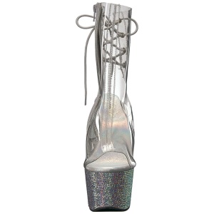 Vinile pietra cristallo 18 cm BEJEWELED-1018D7 stivaletti donna plateau