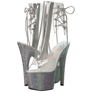 Vinile pietra cristallo 18 cm BEJEWELED-1018D7 stivaletti donna plateau