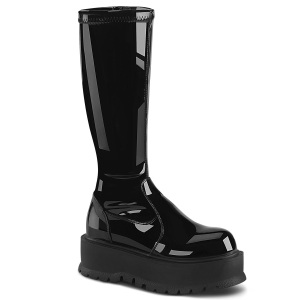 Vinyl 5 cm SLACKER-200 platform demonia boots in black