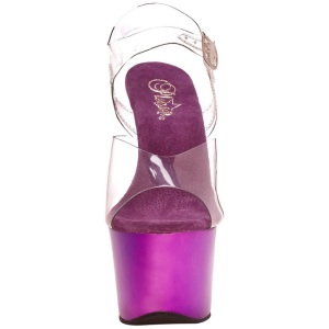 Viola Trasparente 18 cm SKY-308 Plateau Tacchi Alti a Spillo