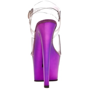 Viola Trasparente 18 cm SKY-308 Plateau Tacchi Alti a Spillo