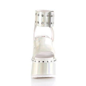 White 13 cm DemoniaCult CAMEL-102 lolita platform sandals