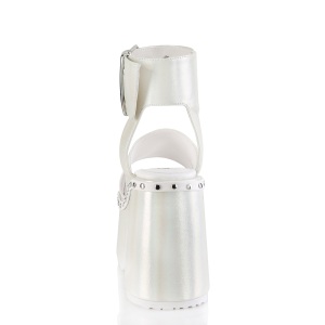 White 13 cm DemoniaCult CAMEL-102 lolita platform sandals