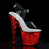 White 18 cm FLASH-708SCH led platform pole dance high heels shoes