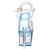 White 18 cm FLASHDANCE-708 LED light platform stripper high heel shoes
