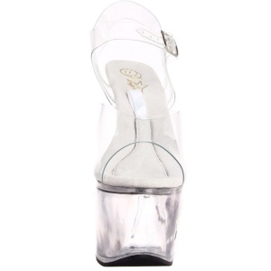 White 18 cm TIPJAR-708-5 tip jar platform stripper high heel shoes