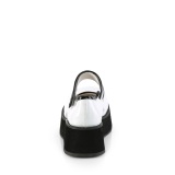 White 6 cm SPRITE-01 emo platform maryjane shoes with buckles