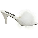 White Feathers 8 cm AMOUR-03 High Women Mules Shoes for Men