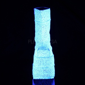 White Glitter 18 cm STACK-201G Platform Mens Ankle Boots