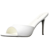 White Leatherette 10 cm CLASSIQUE-01 big size mules shoes