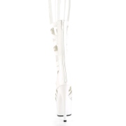 White Leatherette 18 cm ADORE-700-48 high heels with ankle laces