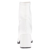 White Leatherette 7,5 cm GOGO-150 stretch block heels ankle boots