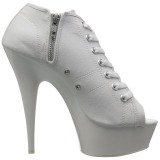 White Neon 15 cm DELIGHT-600SK-01 Canvas high heels chucks